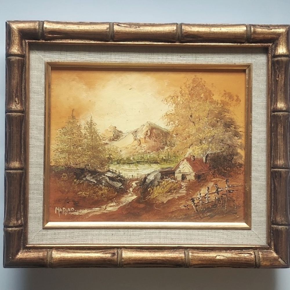 Vintage Art - Landscape Oil on Canvas By MARINO 🖌